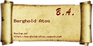 Berghold Atos névjegykártya